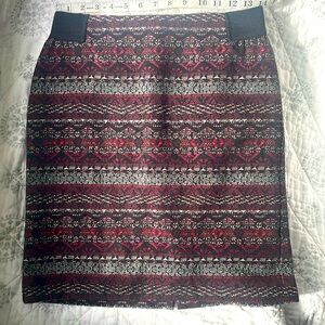 J.Jill Black and Red Mini Skirt XS